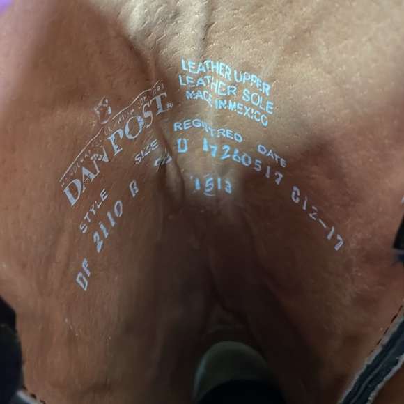 DAN POST Milwaukee round toe black leather cowboy boots. Size: 9 1/2 - Picture 9 of 11